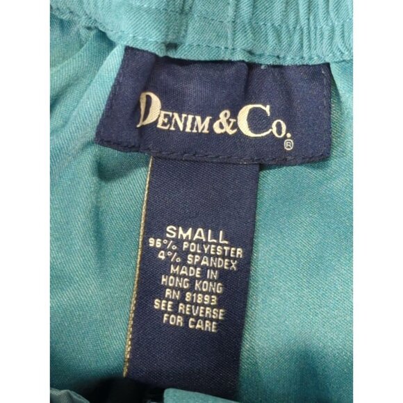 Denim & Co Vintage Embroidered Denim Jacket Pants Set Small QVC NEW - Picture 14 of 14
